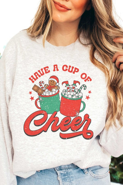 HAVE A CUP OF CHEER GRAPHIC SWEATSHIRT