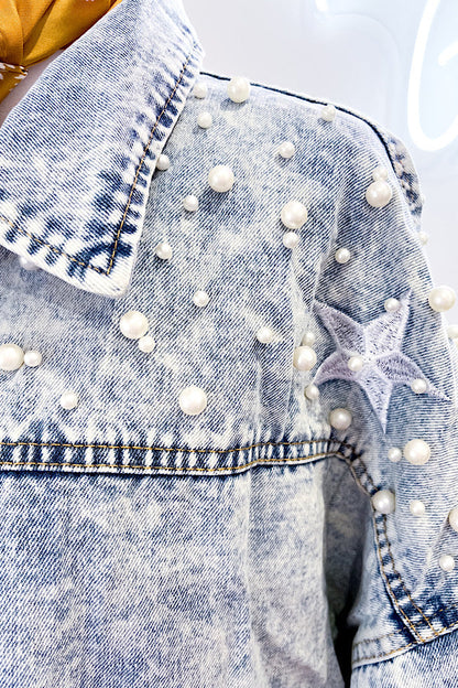 Haven Pearl Studded Denim Jacket