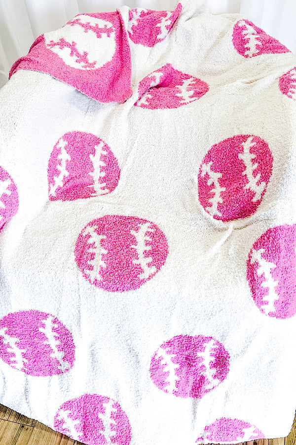 Pink Baseball Luxury Blanket Bundle