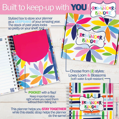 Dream Gift Planner Bundle | 2024-25 Reminder Binder® Planner | [2] Planner Pads, Pocket Notebook & Mini Desktop Calendar